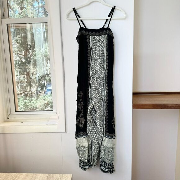 NWT Free People Hazel Mixed Print Jumpsuit One Piece Lightweight Wide Leg XS - Picture 4 of 7